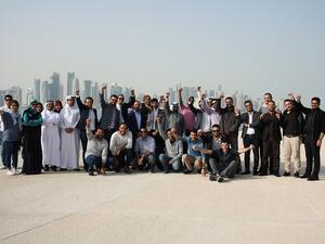 The shortlisted Stars of Science innovators before hearing the top nine results on the show’s Majlis episode