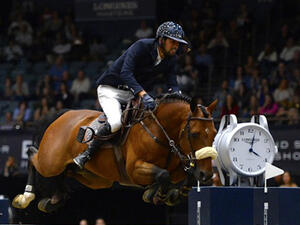 Nayel Nassar of Egypt during the Longines Grand Prix event at the Longines Masters of Los Angeles 2016 at the Long Beach Convention Center. (AFP/File)