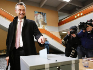 Freedom Party candidate Norbert Hofer votes in Austria. (image: AFP)