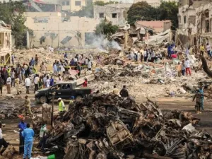 The truck attack at the capital's busiest intersection destroyed buildings, restaurants, and hotels (AFP)