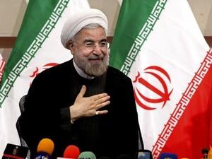 Iran's president Hassan Rouhani at a press conference, in Tehran in early 2013. [timesofisrael]