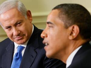 Obama and Netanyahu discuss Israel-Palestine peace efforts. [algemeir]