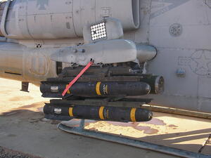 AGM-114 Hellfire missiles are seen at Balad Air Base in Iraq. (Wikimedia)