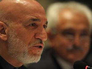 Afghan President Hamid Karzai addresses media representatives during a press interaction in New Delhi on December 14, 2013. [AFP]