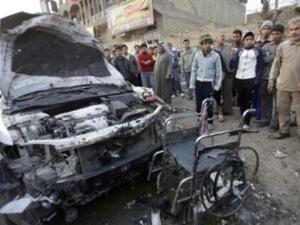 Remains of car bomb explosion at Baghdad funeral. [thejournal]