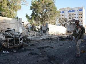 The Shebab claimed responsibility for the Jan. 2 twin bombing attack near Mogadishu's Jazeera hotel (Abdiwahab Mohamed/AFP)