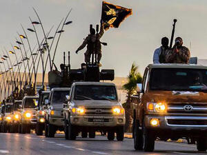 A convoy of Daesh militants. (AFP/File)