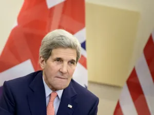 US Secretary of State John Kerry waits for the start of a trilateral meeting at the Beau Rivage Palace Hotel in Lausanne on March 28, 2015. (AFP/File)