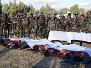 قوات أفغانية بجانب جثث مقاتلي طالبان في اقليم قندهار