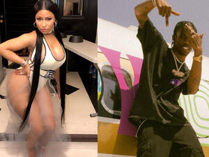 Nicki attacked Travis over the weekend after her new album landed behind his latest LP in the Billboard charts (Source: travisscott-nickiminaj / Instagram ) 