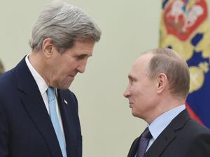 US Secretary of State, John Kerry, in a meeting with Russian President Vladimir Putin. (AFP/File)