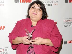 This file photo taken on October 29, 2012 shows Honoree Khadija Ismayilova attending the 2012 Courage in Journalism Awards hosted by the International Women's Media Foundation held at the Beverly Hills Hotel, California. (AFP/Getty Images/Jason Merritt)