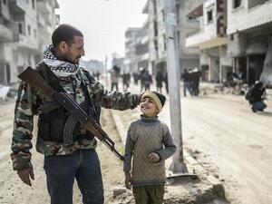 CENTCOM numbers show a sharp decrease in US airstrike backing for Kurdish groups in Syria. (AFP/File)