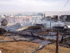 The site was previously home to about 300 Syrian families who had fled the war. (Twitter)