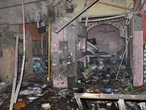 A picture taken on August 10, 2013 shows the damages caused by an explosion in Nasiriyah, south of the Iraqi capital Baghdad (AFP/STR)