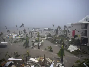 A photo taken on September 6, 2017, shows the Hotel Mercure in Marigot, near the Bay of Nettle, on the French Collectivity of Saint Martin, during the passage of Hurricane Irma (AFP/File Photo).