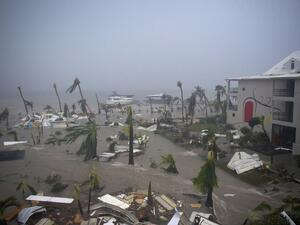 A photo taken on September 6, 2017, shows the Hotel Mercure in Marigot, near the Bay of Nettle, on the French Collectivity of Saint Martin, during the passage of Hurricane Irma (AFP/File Photo).