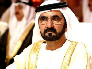 The 2018 budget allocates 43 percent to healthcare, education and society development sectors. Pictured here: Sheikh Mohammed Bin Rashid Al Maktoum (AFP/ File)