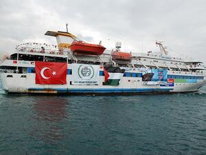 File picture shows an undated handout image taken from the Free Gaza Movement website on May 28, 2010 of the Turkish ship Mavi Marmara taking part in the "Freedom Flotilla" heading towards the Gaza Strip. (AFP PHOTO / FREE GAZA MOVEMENT) 
