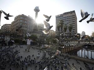 Marjeh square in Damascus. The capital's cinemas have seen a slump in ticket sales as Damascus residents focus more on bombs than blockbuster hits.