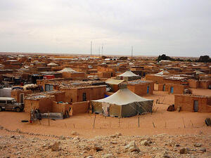 The Green March of 1975 displaced many Sahrawis from Western Sahara into Algerian refugee camps that are now considered some of the oldest and largest refugee camps in the world (Courtesy of Wikimedia)