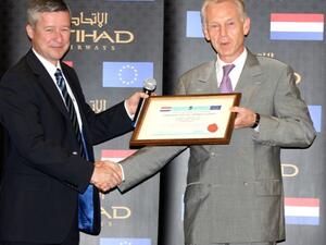 Captain Richard Hill and Gerard Michels, Ambassador of the Kingdom of the Netherlands to the UAE