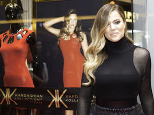 Khloe looked stunning as she launched her latest collection for Lipsy in Dubai. (Image: Facebook)