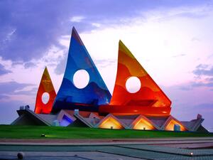 Rotor Sails monument in Dammam, the largest oil producing area of the world
