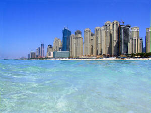 The Dubai Marina, where the man entered the woman's apartment.