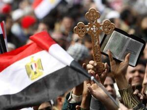 Egyptian Christians at Tahrir Square.
