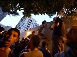 Protestors storm the embassy in Egypt