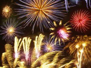 The festive display over The Palm and World Islands is set to last over an hour in attempt to beat previous fireworks record held by Kuwait. (Getty/File)
