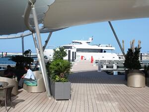 The first yacht in Lusail Marina