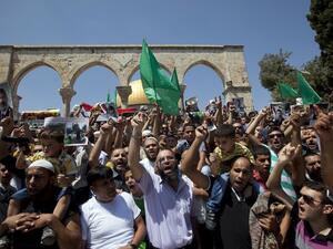 Hamas supporters rally in Jerusalem earlier this year (File Archive/AFP)