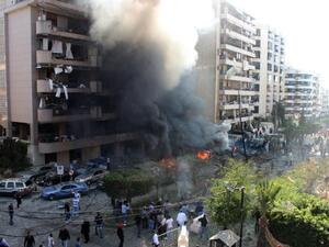 Flames rise from the site of a blast in Bir Hassan neighbourhood in the southern Beirut on November 19, 2013. At least 22 people were killed in a double bomb attack outside the Iranian embassy in Beirut. Is Lebanon turning into the new Iraq? (AFP)
