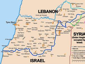 Map showing the Blue Line demarcation line between Lebanon and Israel, established by the UN after the Israeli withdrawal from southern Lebanon after its short 1978 invasion called "Operation Litani". (AFP/Thomas Blomberg)