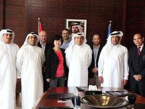 Mohamed Alabbar, Chairman of Emaar Properties with members of the management team who met to discuss the company's action plan