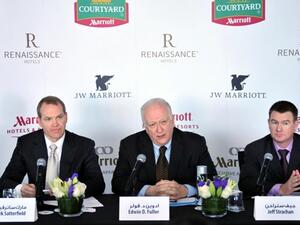 Ed Fuller, President & Managing Director for International Lodging; Mark Satterfield, COO for Middle East and Africa; and Jeff Strachan, Vice President Sales & Marketing during the press conference today