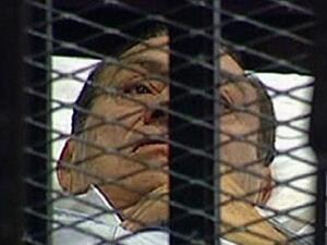 Speculation had arisen over whether the Pharaoh himself, Mubarak, would be in attendance at his own trial: He came in earlier today on a stretcher, and stayed in the 'docks' that way in his invalid condition.