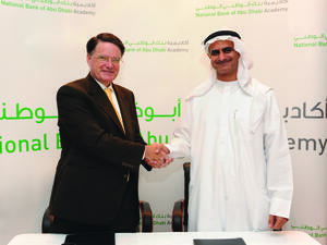 Ehab Anis Hassan, NBAD Group Chief Human Resources Officer and Sulaiman Al Jassim, Vice President of Zayed University