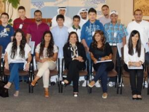 NBK CEO Shaikha Al Bahar in a group photo with the interns