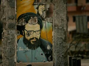 Hassan Nasrallah is definitely a popular subject for cartoonists and political artists alike.