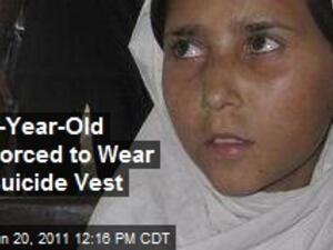 3rd grader in Pakistan above was also forced to wear a suicide vest back in June, on her way home for her 3rd grade classes. Sohana Jawed, a Pakistani, near-victim, pictured.