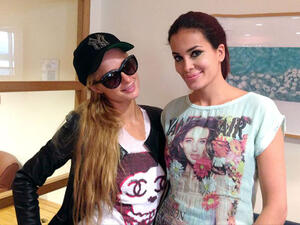 Paris Hilton poses with our diva Dominique Hourani (Image: Facebook)