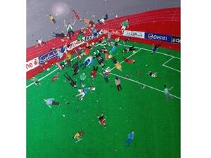 Hany Rashed’s painting about the Port Said massacre.
