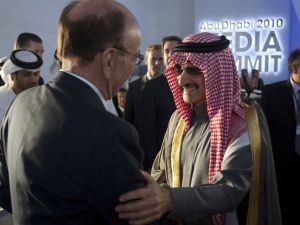 Saudi billionaire, Prince al-Waleed bin Talal might need his friend media mogul Rupert Murdoch to come to his rescue, as he stands accused
of rape in Ibiza.  
Talal at the inaugural Abu Dhabi M