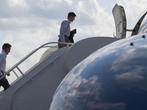 Boarding the plane: Paul Ryan