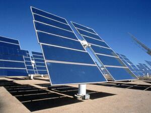 Solar panels in a solar field. 