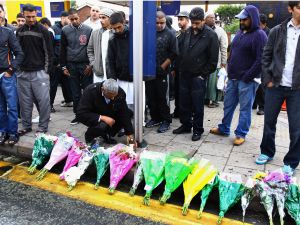 Birmingham's Muslim British community are grieving their 3 losses - young men killed in a hit-and-run by black youths
on a looting-fever rampage.
