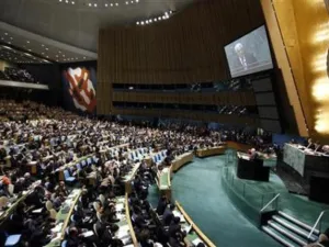 الرئيس الفلسطيني محمود عباس في الأمم المتحدة بنيويورك يوم الخميس،